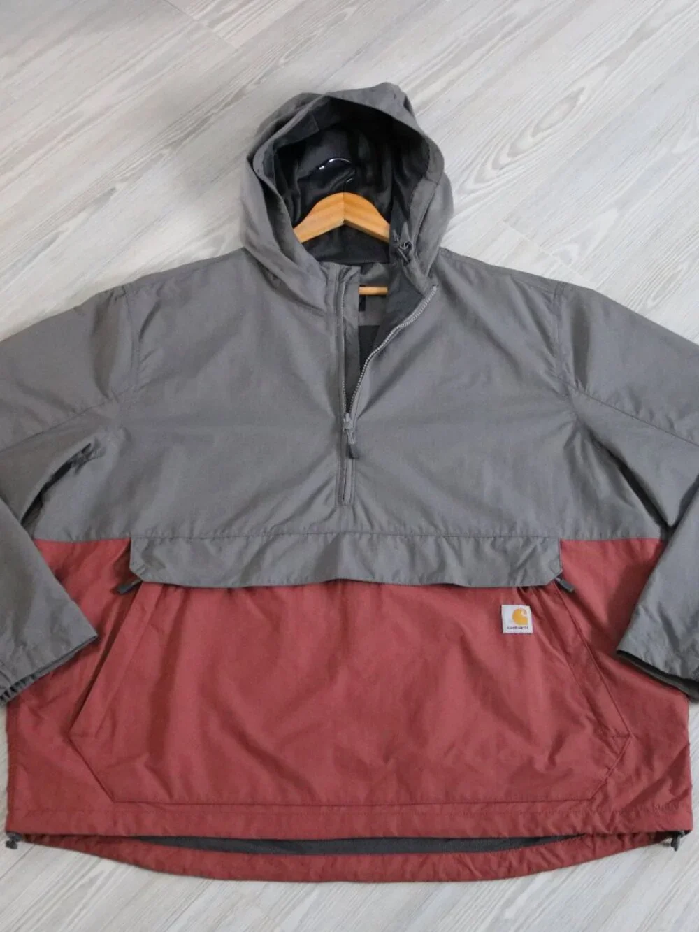 Carhartt Rain Defender Jacket Men's XL Gray Anorak Parka Coat Hooded Packable